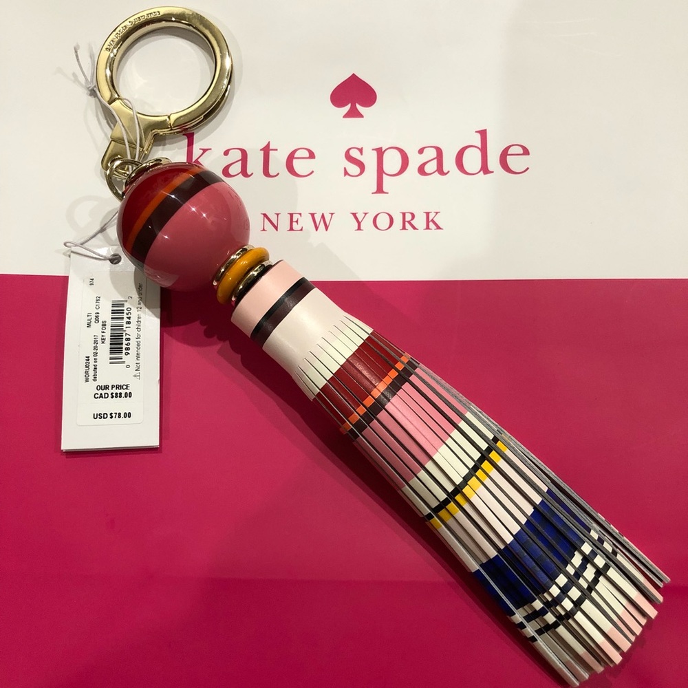 Kate Spade ♠️ leather Key Fob Keychain NWT